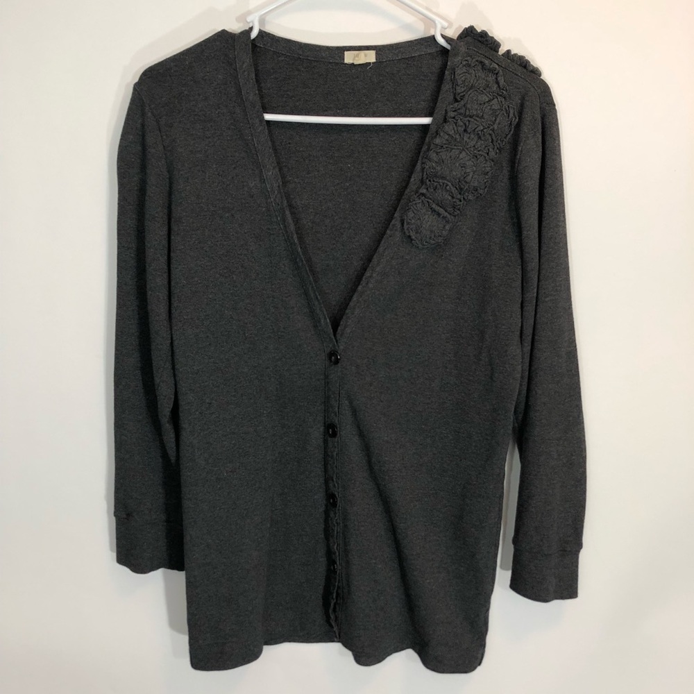 J. Crew Cardigan Sweater Medium Gray Rose